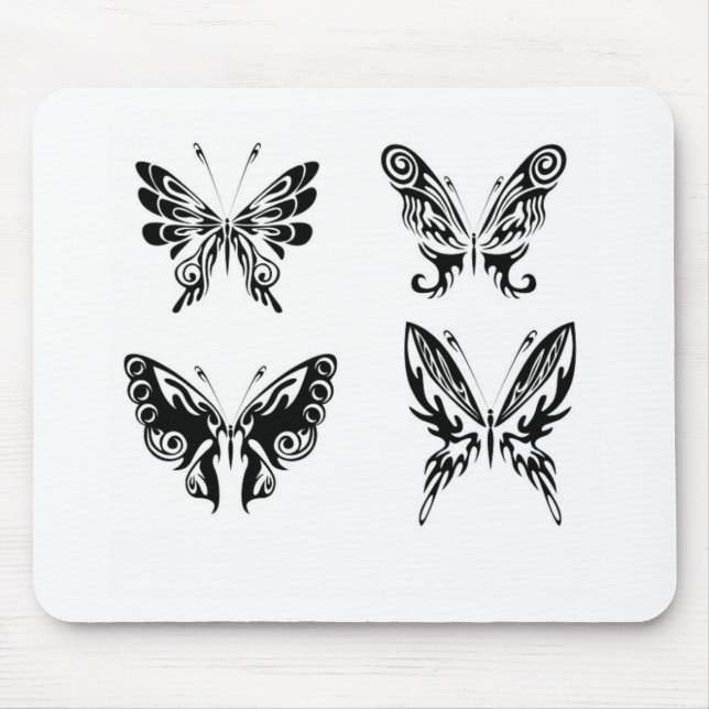 Schwarz-Weiß-Schmetterlinge Mousepad (Vorne)