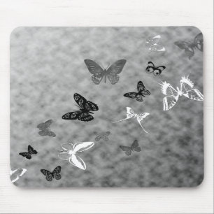 Schwarz-Weiß-Schmetterlinge Mousepad