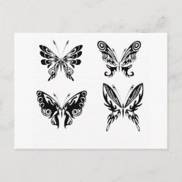 Schwarz-Weiß-Schmetterlinge Postkarte