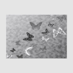 Schwarz-Weiß-Schmetterlinge Seidenpapier