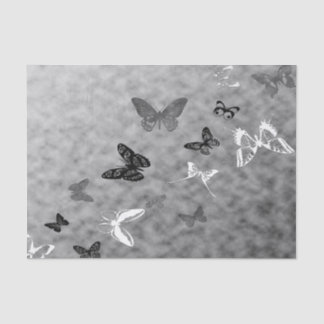 Schwarz-Weiß-Schmetterlinge Seidenpapier