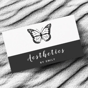 Schwarz-Weiß-Schmetterlingsästhesie Skincare Moder Visitenkarte