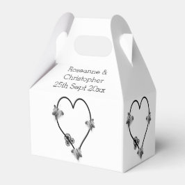 Schwarz-Weiß-Schmetterlingsherz-Design-Hochzeit Geschenkschachtel