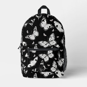 Schwarz-Weiß-Schmetterlingsmuster Bedruckter Rucksack