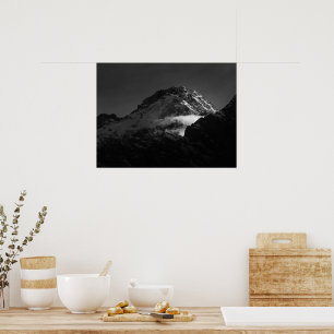 Schwarz-Weiß-Schneeberg Poster