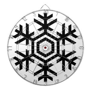 Schwarz-Weiß-Schneeflocke Dartscheibe
