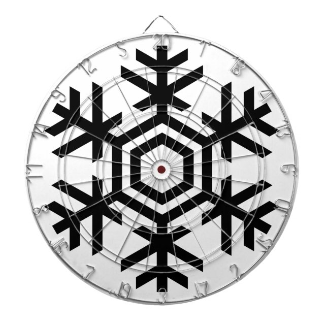 Schwarz-Weiß-Schneeflocke Dartscheibe (vorne)