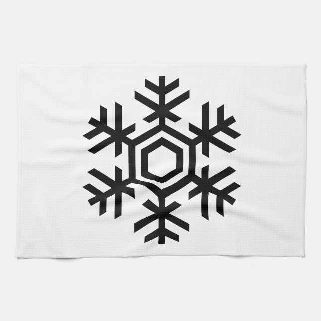 Schwarz-Weiß-Schneeflocke Küchentuch (Horizontal)