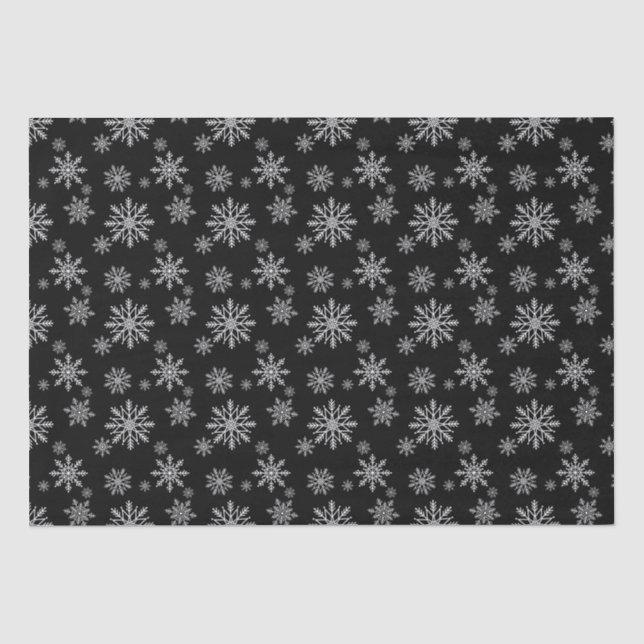 Schwarz-Weiß-Schneeflocke Seidenpapier (Vorderseite)