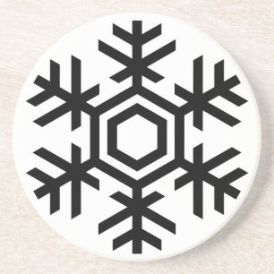 Schwarz-Weiß-Schneeflocke Untersetzer