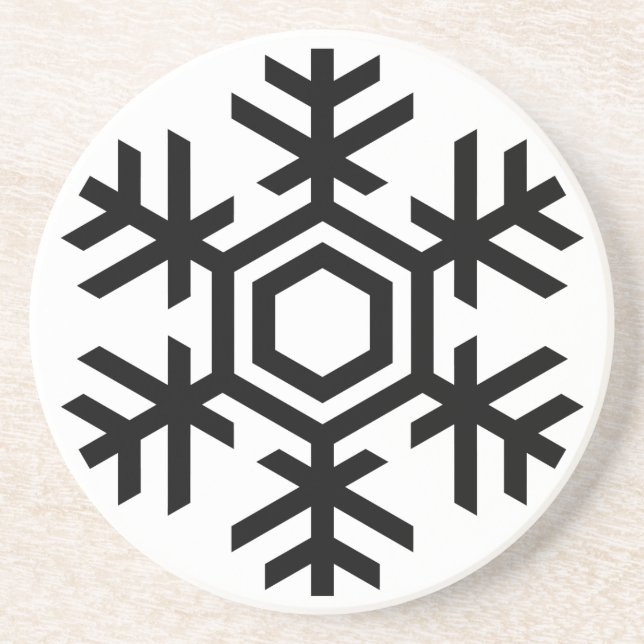 Schwarz-Weiß-Schneeflocke Untersetzer (Vorne)