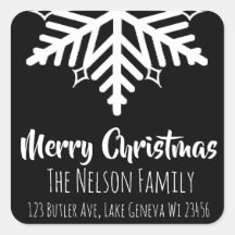 Schwarz-Weiß-Schneeflocken Personalisierte Weihnac