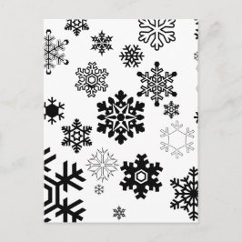 Schwarz-Weiß-Schneeflocken Postkarte