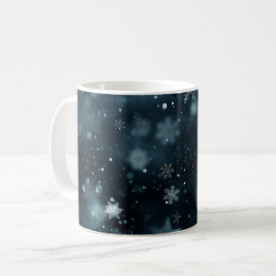 Schwarz/Weiß Schneeflocken Weihnachten Kaffeetasse