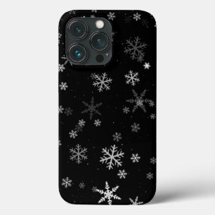 Schwarz-Weiß-Schneeflocken-Wintermuster Case-Mate iPhone Hülle