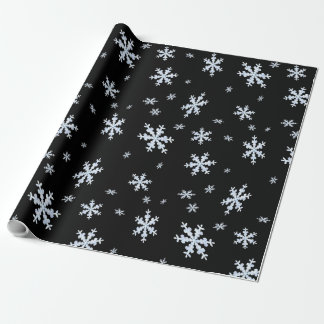 Schwarz-Weiß-Schneeflockenmuster Geschenkpapier