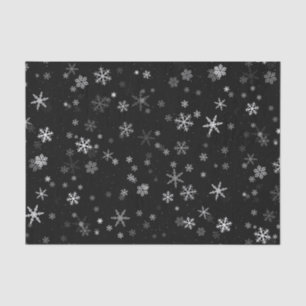 Schwarz-Weiß-Schneeflockenmuster Seidenpapier