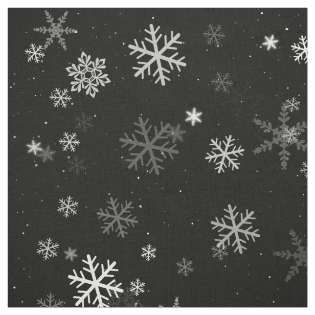 Schwarz-Weiß-Schneeflockenmuster Stoff (Muster)