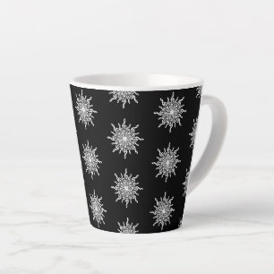 Schwarz-Weiß-Schneeklockenmuster mit Violinschlüss Milchtasse