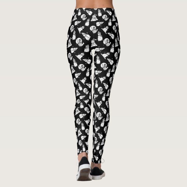 Schwarz-Weiß-Schneemodelle | Christmas Leggings (Rückseite)