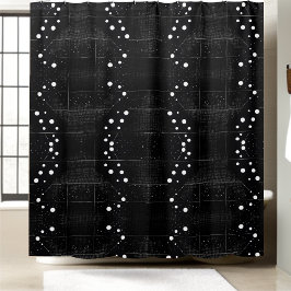 Schwarz-Weiß-Schnürduschvorhang Duschvorhang