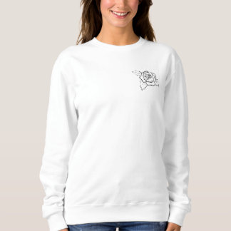 Schwarz-Weiß-Schönheit ist Schmerz mit Rose Sweatshirt