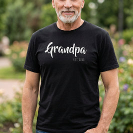 Schwarz Weiß Schrift Errichtet Opa T-Shirt
