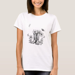 Schwarz-Weiß-Schuhe mit Blume T-Shirt
