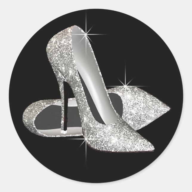 Schwarz-Weiß-Schuhkleber Runder Aufkleber (Vorderseite)