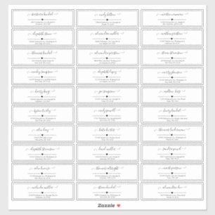 Schwarz-Weiß-Script-Adresse Aufkleber