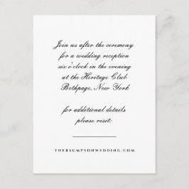 Schwarz-Weiß-Script-Empfang Begleitkarte