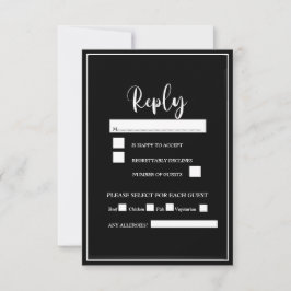 Schwarz-Weiß-Script-UAWG RSVP Karte