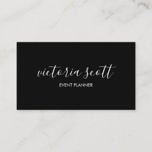 Schwarz-Weiß-Script-Visitenkarten Visitenkarte