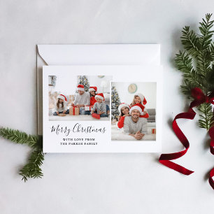 Schwarz-Weiß-Script Zwei Foto Frohe Weihnachten