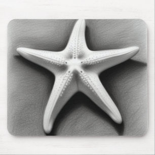 Schwarz-Weiß-Seestern Mousepad
