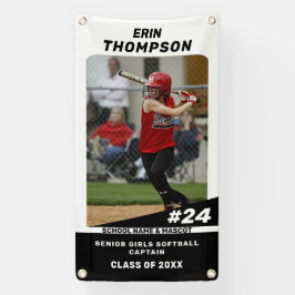 Schwarz-Weiß-Senior-Softball-Outdoor-Banner Banner