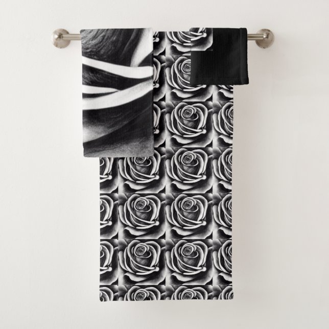 Schwarz-Weiß-Set des Badezimmers Badhandtuch Set (Insitu)