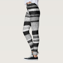 Schwarz-Weiß-Shabby Chic aus gestrickten fetten St Leggings