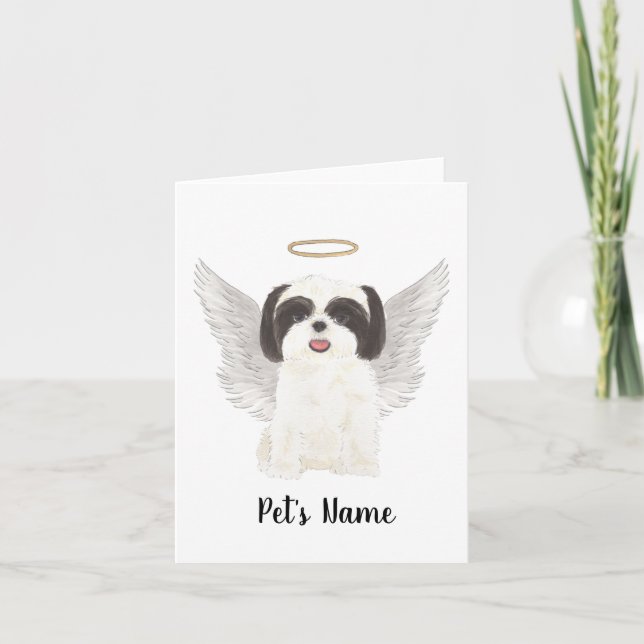 Schwarz-Weiß-Shih-Tzu-Beileid Karte (Vorderseite)