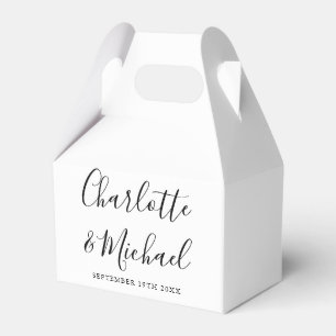 Schwarz-Weiß-Signatur-Script-Hochzeit Geschenkschachtel
