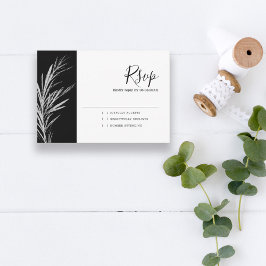 Schwarz-Weiß-Silber-UAWG RSVP Karte