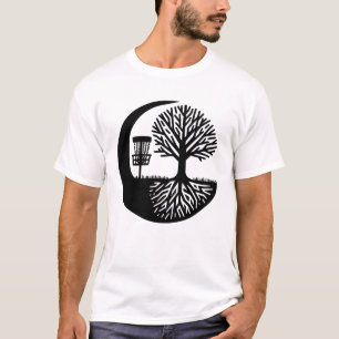 Schwarz-Weiß-Silhouette Disc Golf T-Shirt