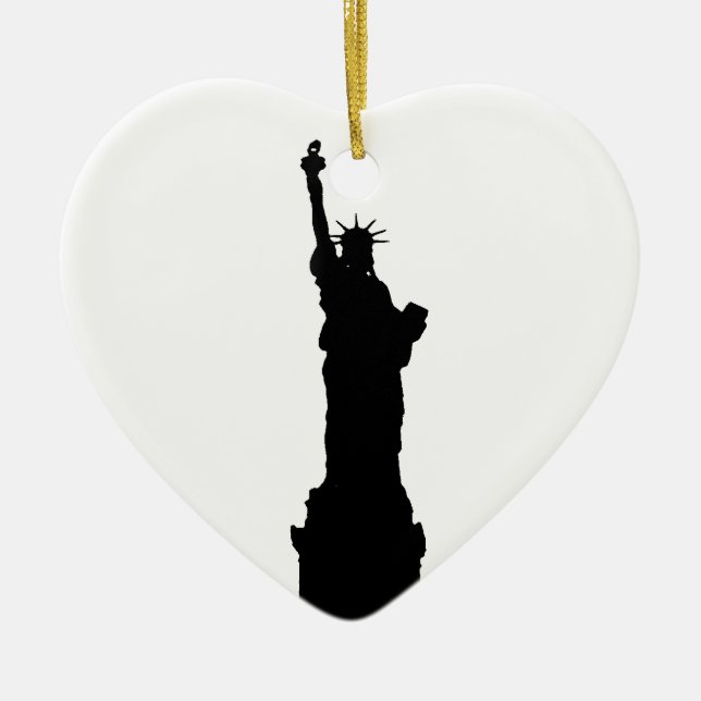 Schwarz-Weiß-Silhouette Keramik Ornament (Vorne)