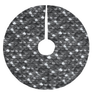 Schwarz-Weiß-Skala Polyester Weihnachtsbaumdecke