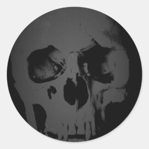 Schwarz-weiß Skeleton Fantasy Art Heavy Metal Runder Aufkleber
