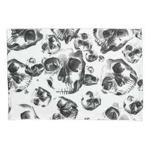 Schwarz-Weiß-Skelett Skelett Skull Art Muster Kissenbezug