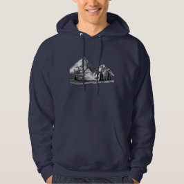 Schwarz-Weiß-Sketches auf Herren-Hoodie Hoodie