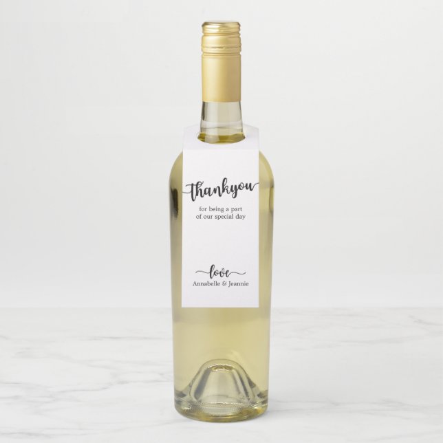 Schwarz-Weiß-Skript Vielen Dank für Ihr Gedicht Ho Flaschenanhänger (Auf Flasche)