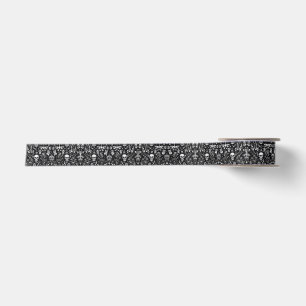 Schwarz-Weiß-Skull-Geschenk Ribbon Satinband