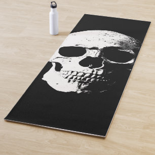 Schwarz-weiß Skull Pop Art Fitness Vorlage Yogamatte